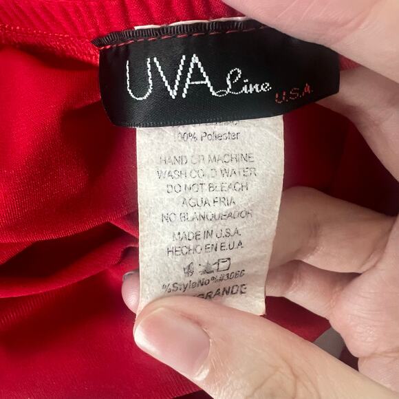 Vintage Y2k UVA Line Red Glitter Halter Top Size Small Clubwear - Picture 4 of 4